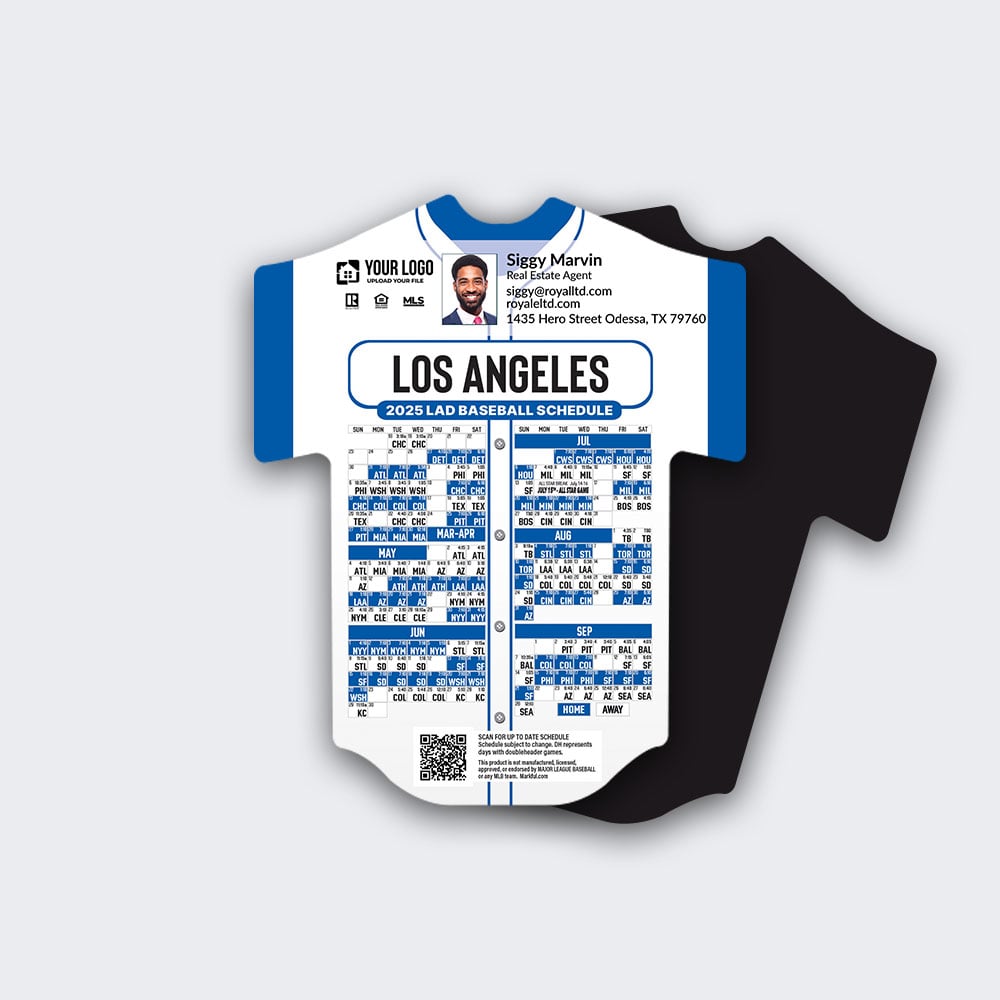 Picture of Los Angeles Dodgers Personalized Jersey-Shaped Baseball Magnets 2025
