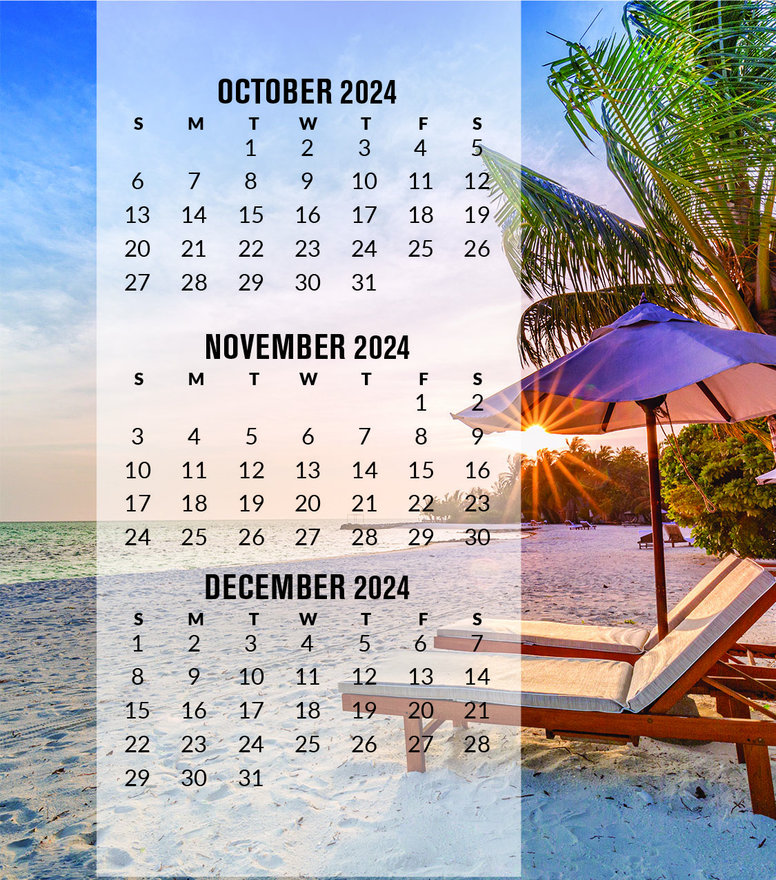 2024 Calendar Pad Magnets - Beaches | Markful