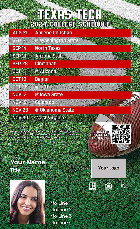 Picture of Texas Tech Custom Full Football Magnets 2025