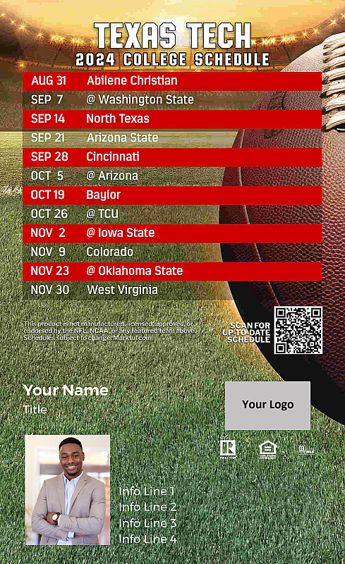 Picture of Texas Tech Custom Full Football Magnets 2025