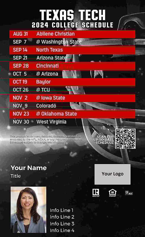 Picture of Texas Tech Custom Full Football Magnets 2025