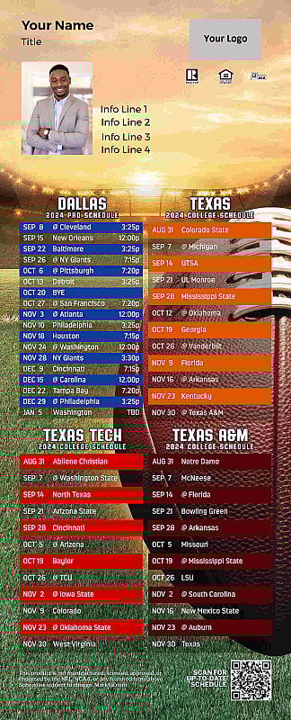 Picture of Cowboys/U of Texas/Texas Tech/Texas A&M Personalized PostCard Mailer Football Magnet 2025