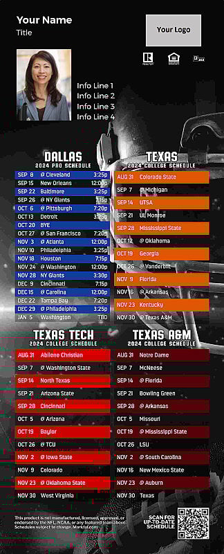 Picture of Cowboys/U of Texas/Texas Tech/Texas A&M Personalized PostCard Mailer Football Magnet 2025