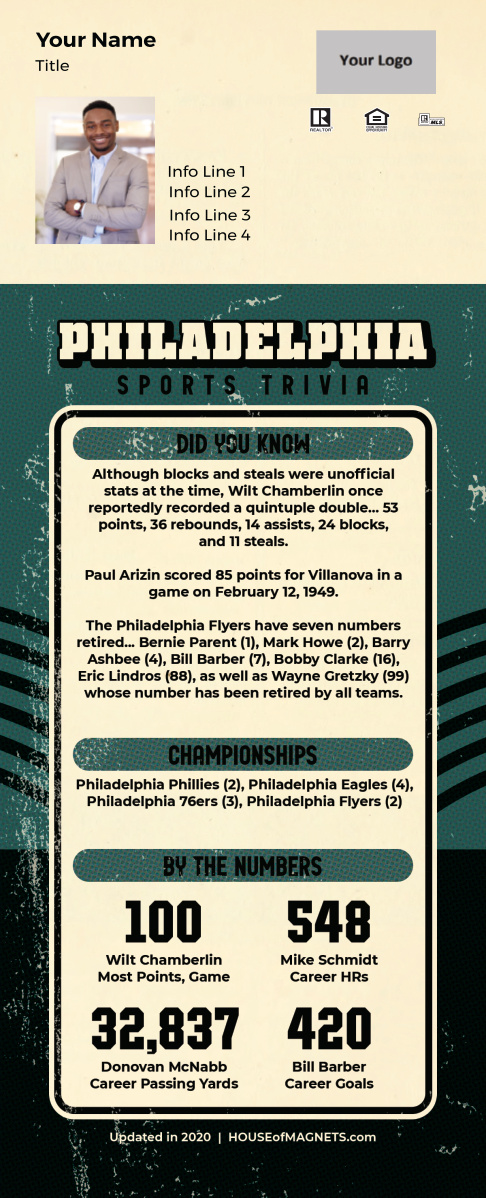 Picture of Custom QuickMagnet Sports Trivia Magnets - Philadelphia