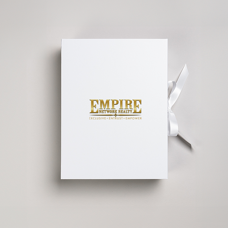 Picture of Magnetic Presentation Box with Ribbon - White