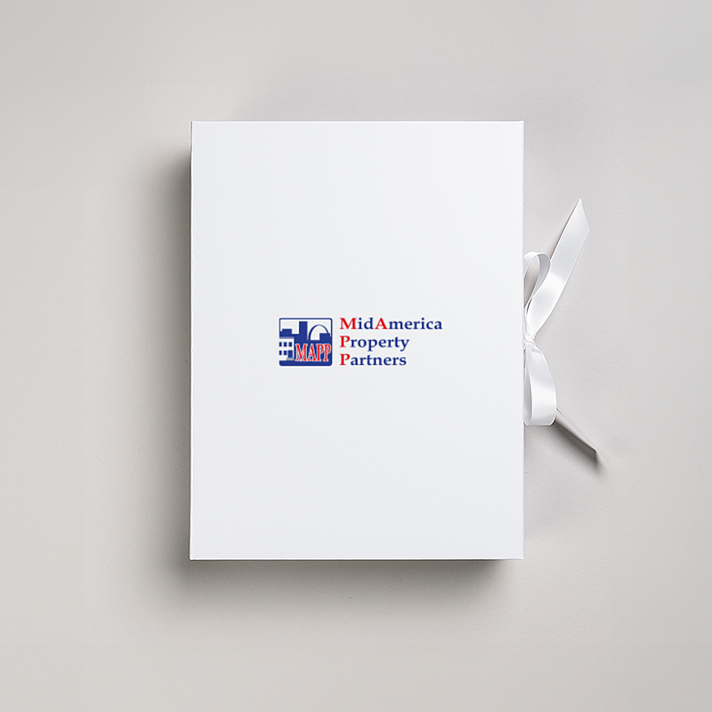 Picture of Magnetic Presentation Box with Ribbon - White