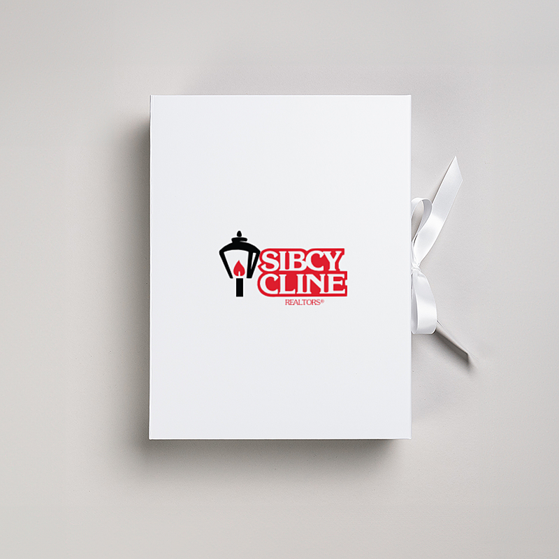 Picture of Magnetic Presentation Box with Ribbon - White