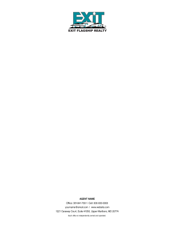 Picture of EXIT Realty Corp White 70lb Letterhead