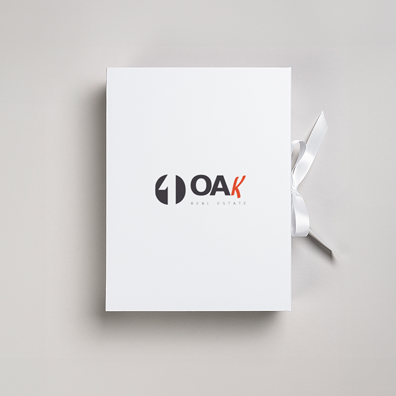 Picture of Magnetic Presentation Box with Ribbon - White