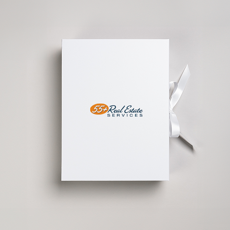 Picture of Magnetic Presentation Box with Ribbon - White