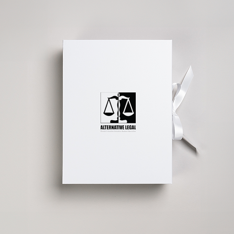 Picture of Magnetic Presentation Box with Ribbon - White