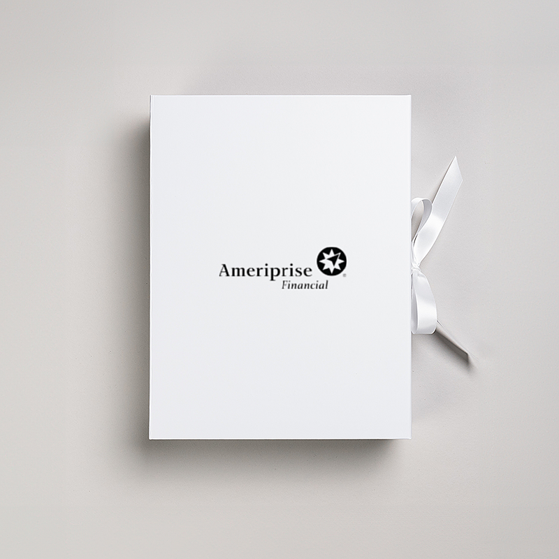 Picture of Magnetic Presentation Box with Ribbon - White