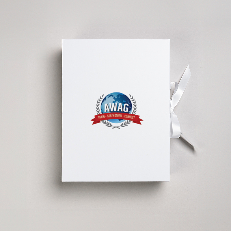Picture of Magnetic Presentation Box with Ribbon - White