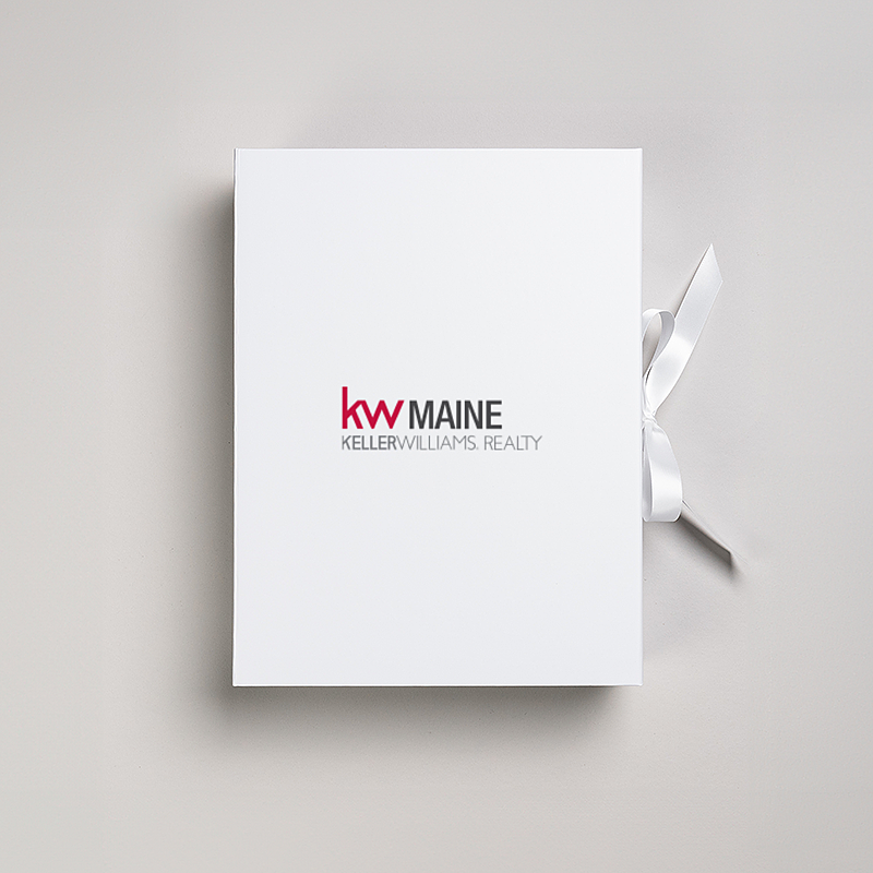 Picture of Magnetic Presentation Box with Ribbon - White