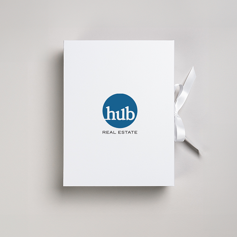 Picture of Magnetic Presentation Box with Ribbon - White