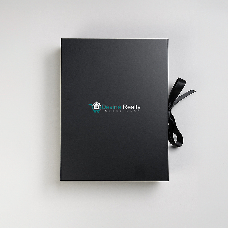 Picture of Magnetic Presentation Box with Ribbon - Black