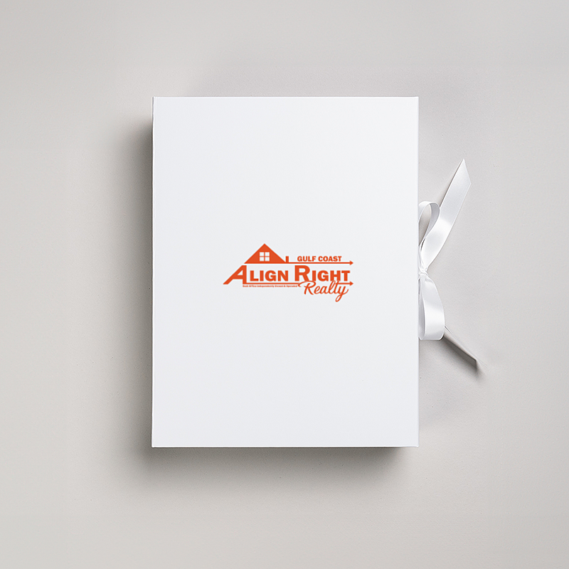 Picture of Magnetic Presentation Box with Ribbon - White