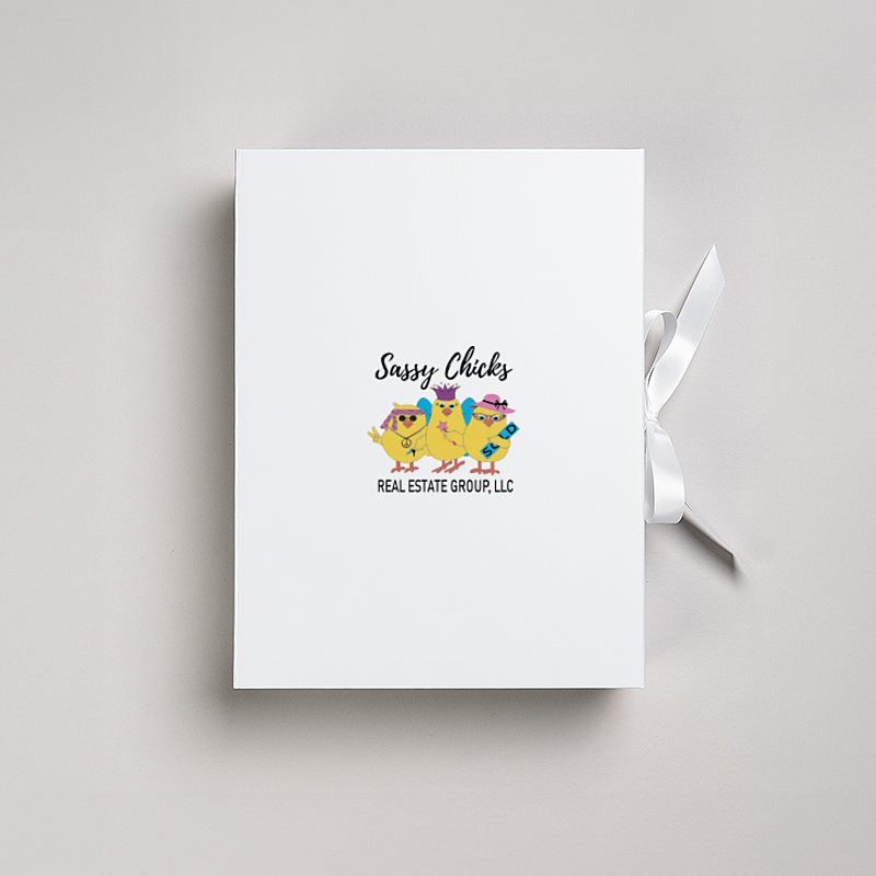 Picture of Magnetic Presentation Box with Ribbon - White