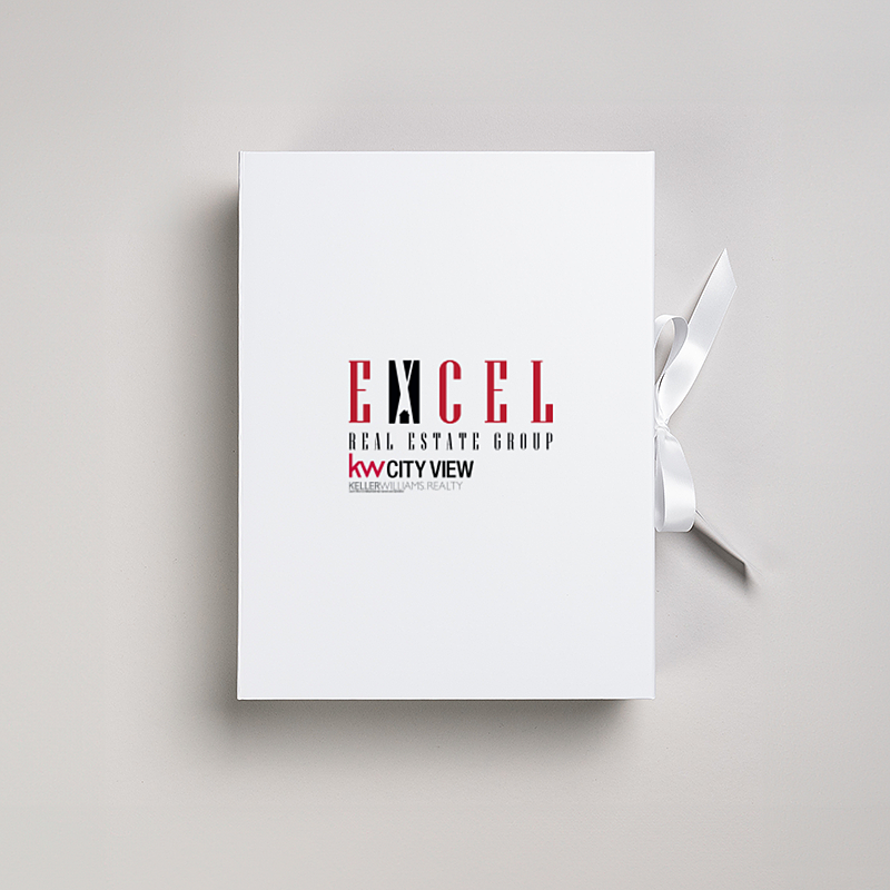 Picture of Magnetic Presentation Box with Ribbon - White