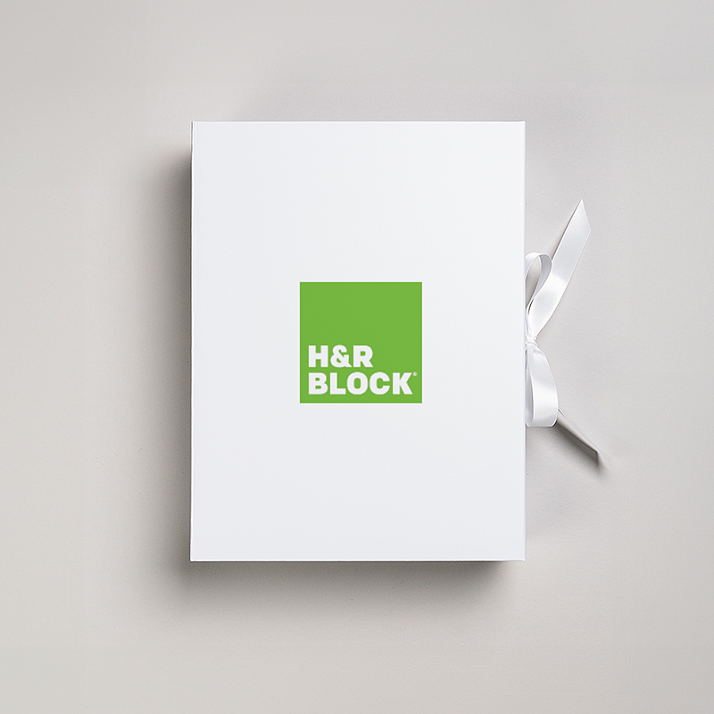 Picture of Magnetic Presentation Box with Ribbon - White