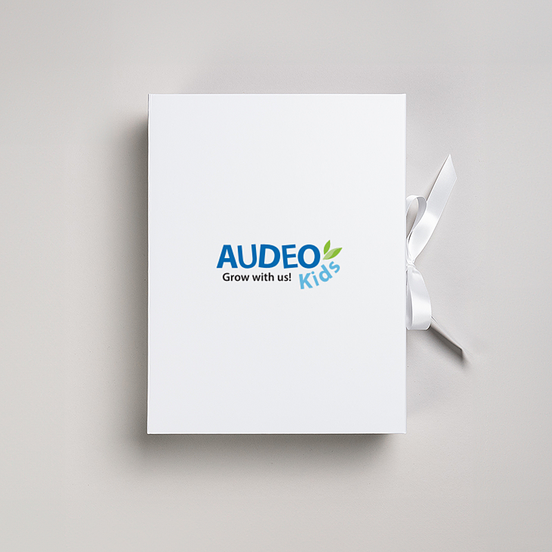 Picture of Magnetic Presentation Box with Ribbon - White