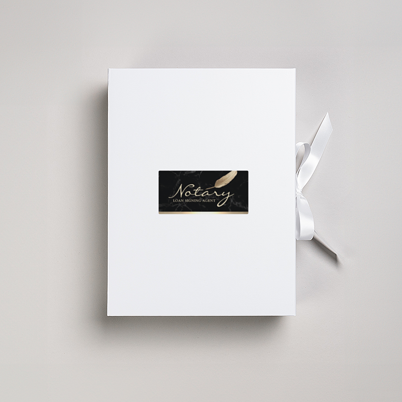 Picture of Magnetic Presentation Box with Ribbon - White