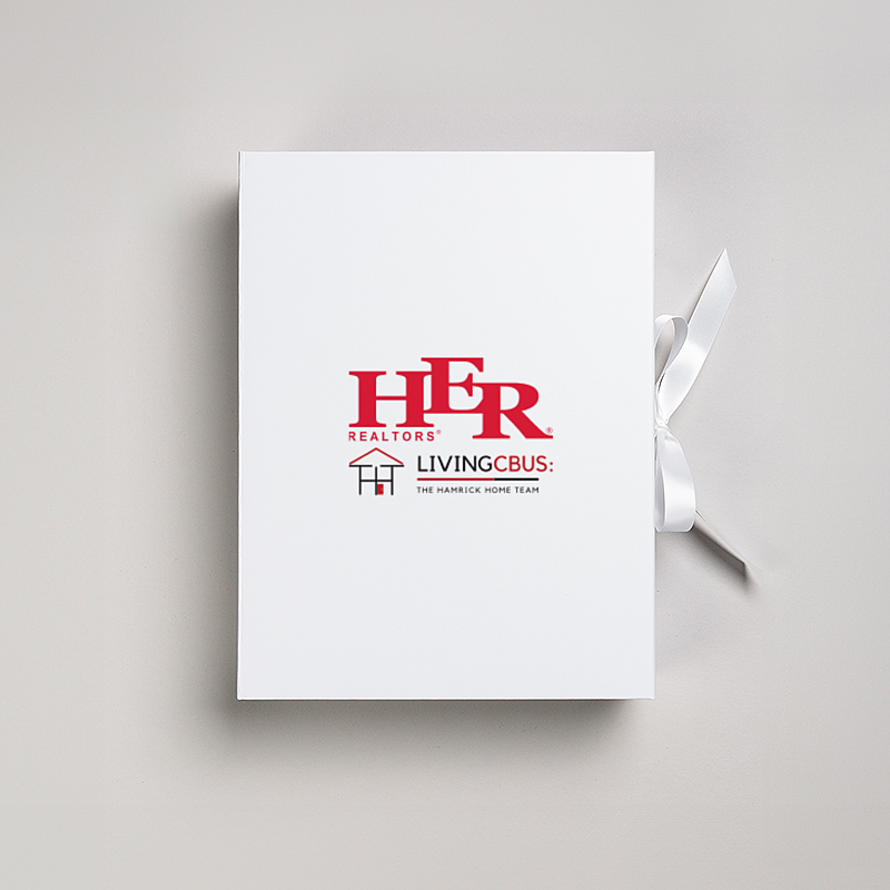 Picture of Magnetic Presentation Box with Ribbon - White