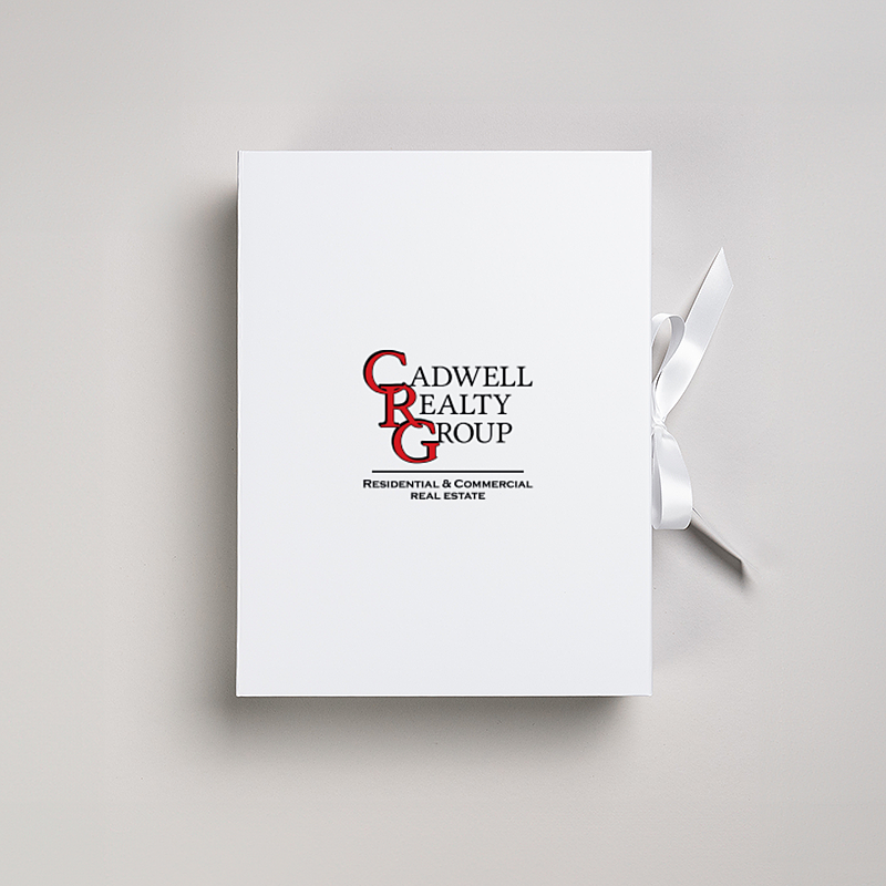 Picture of Magnetic Presentation Box with Ribbon - White