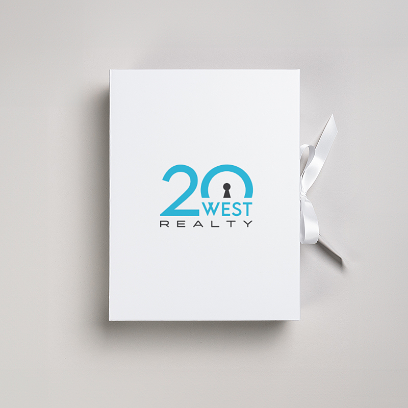 Picture of Magnetic Presentation Box with Ribbon - White