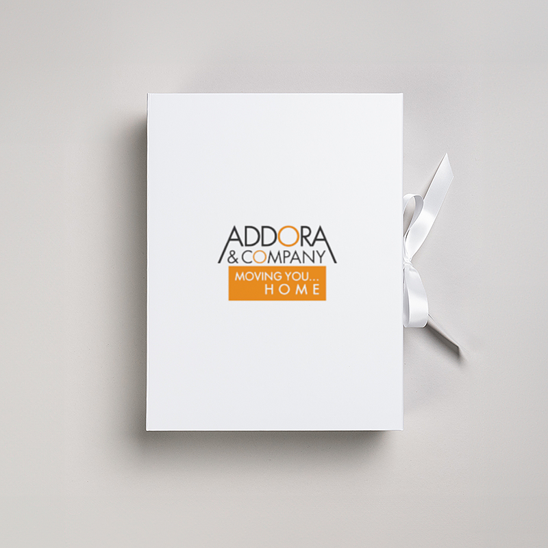 Picture of Magnetic Presentation Box with Ribbon - White