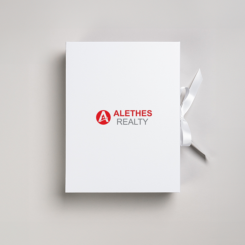 Picture of Magnetic Presentation Box with Ribbon - White