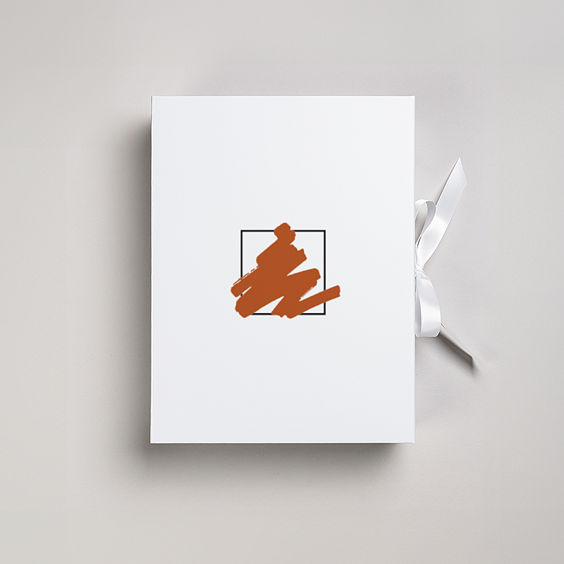 Picture of Magnetic Presentation Box with Ribbon - White