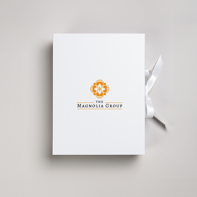 Picture of Magnetic Presentation Box with Ribbon - White