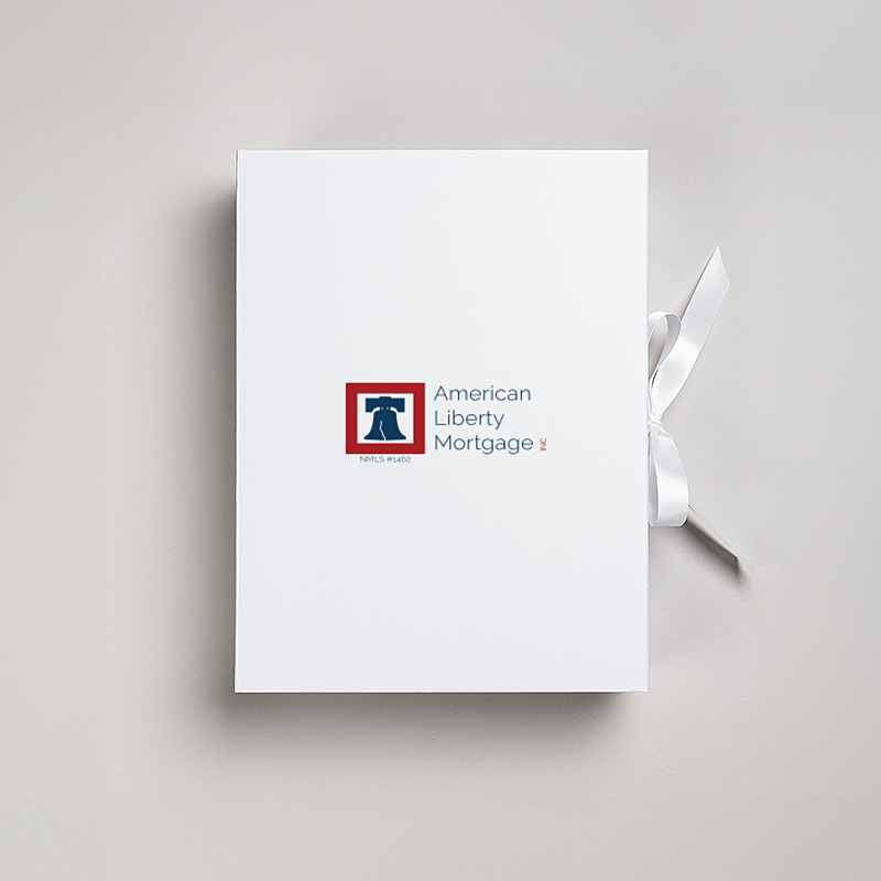 Picture of Magnetic Presentation Box with Ribbon - White