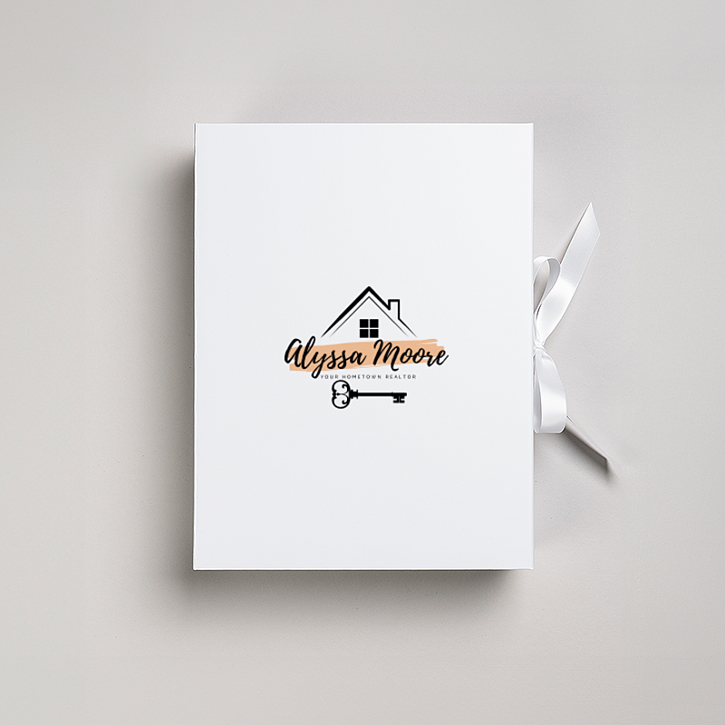 Picture of Magnetic Presentation Box with Ribbon - White