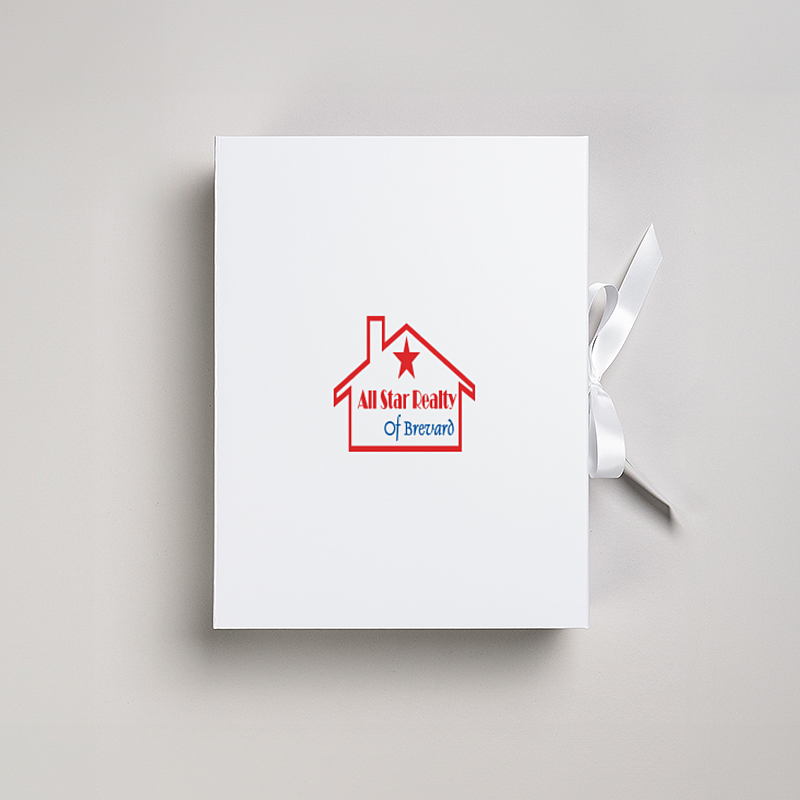 Picture of Magnetic Presentation Box with Ribbon - White