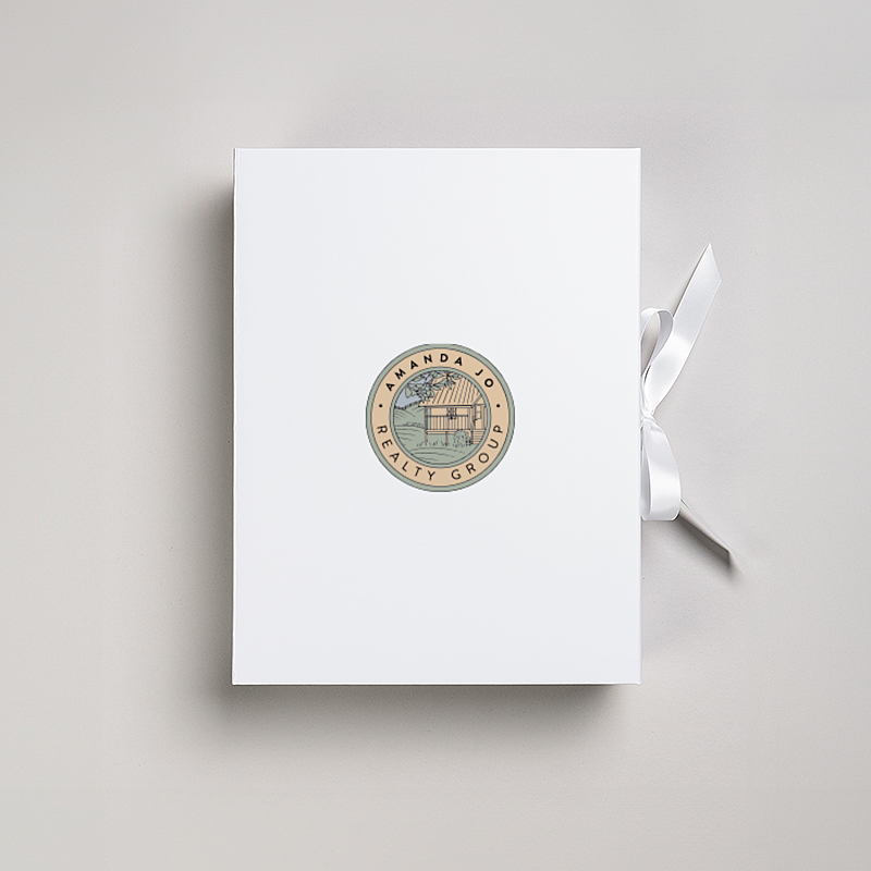 Picture of Magnetic Presentation Box with Ribbon - White