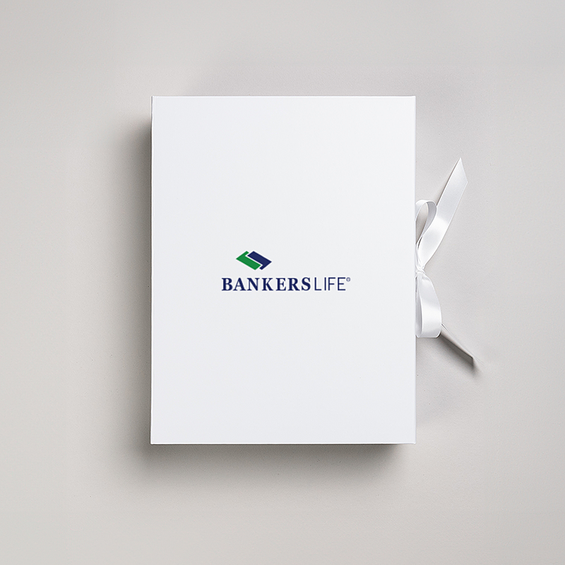 Picture of Magnetic Presentation Box with Ribbon - White
