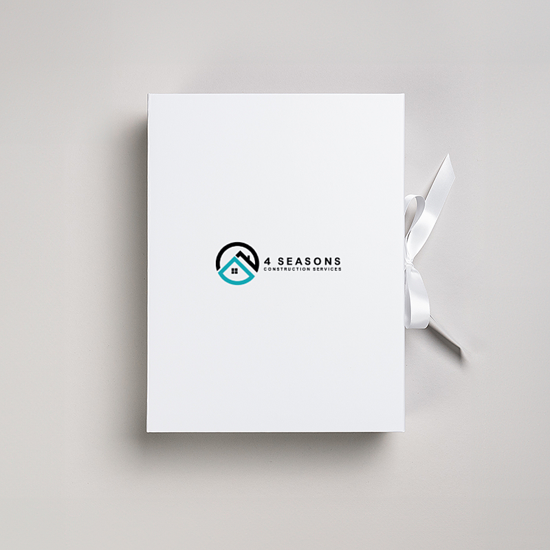 Picture of Magnetic Presentation Box with Ribbon - White