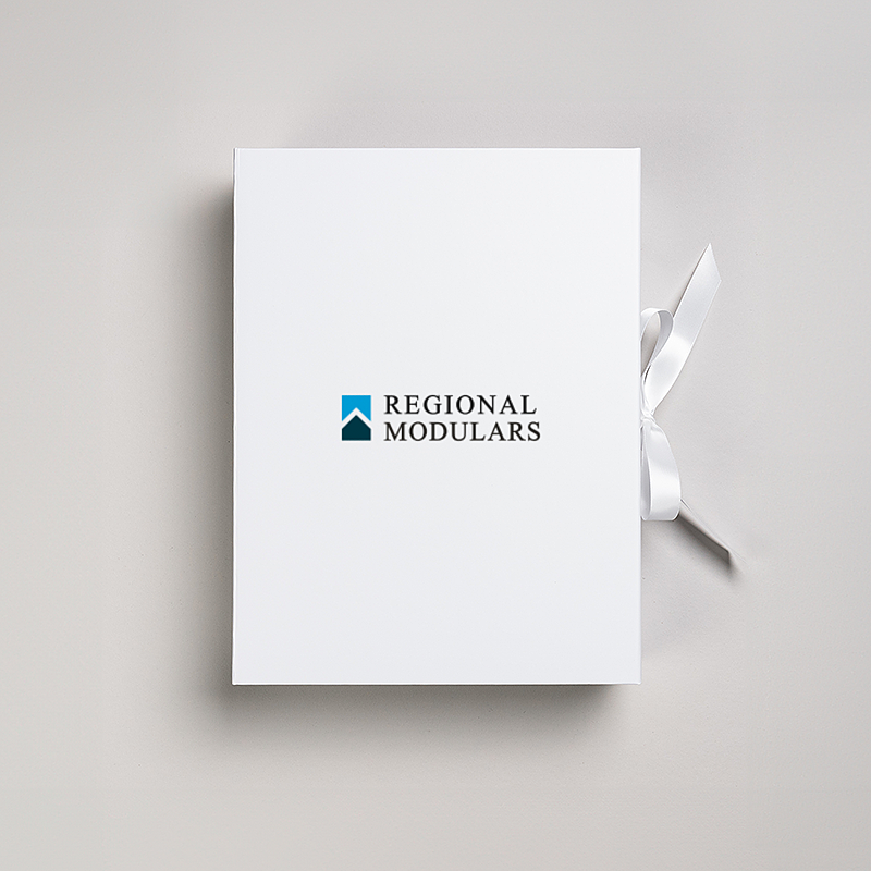 Picture of Magnetic Presentation Box with Ribbon - White