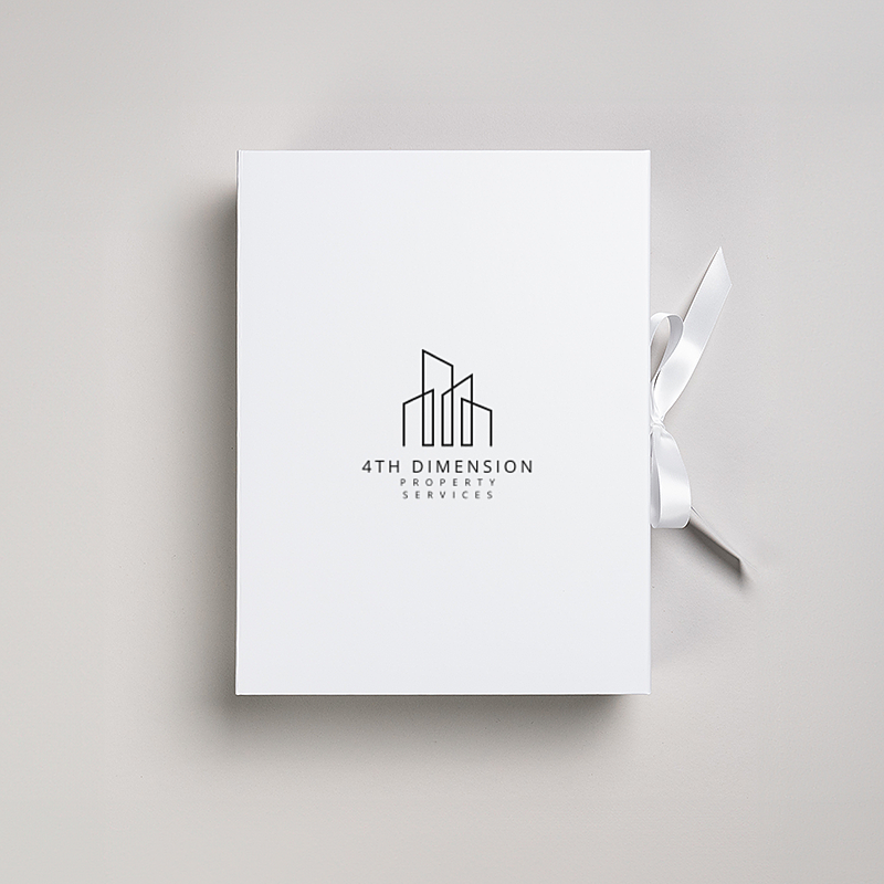 Picture of Magnetic Presentation Box with Ribbon - White