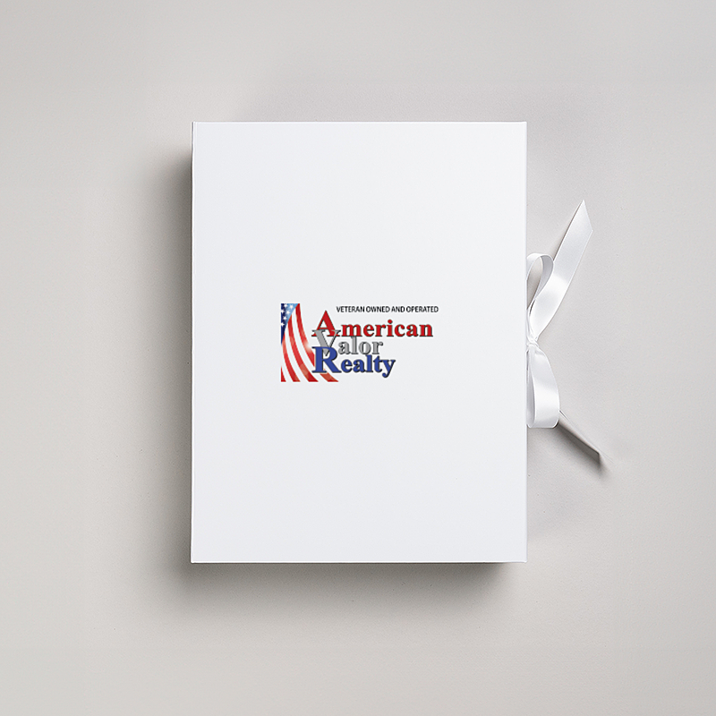 Picture of Magnetic Presentation Box with Ribbon - White
