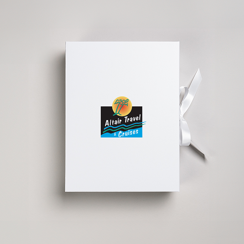 Picture of Magnetic Presentation Box with Ribbon - White