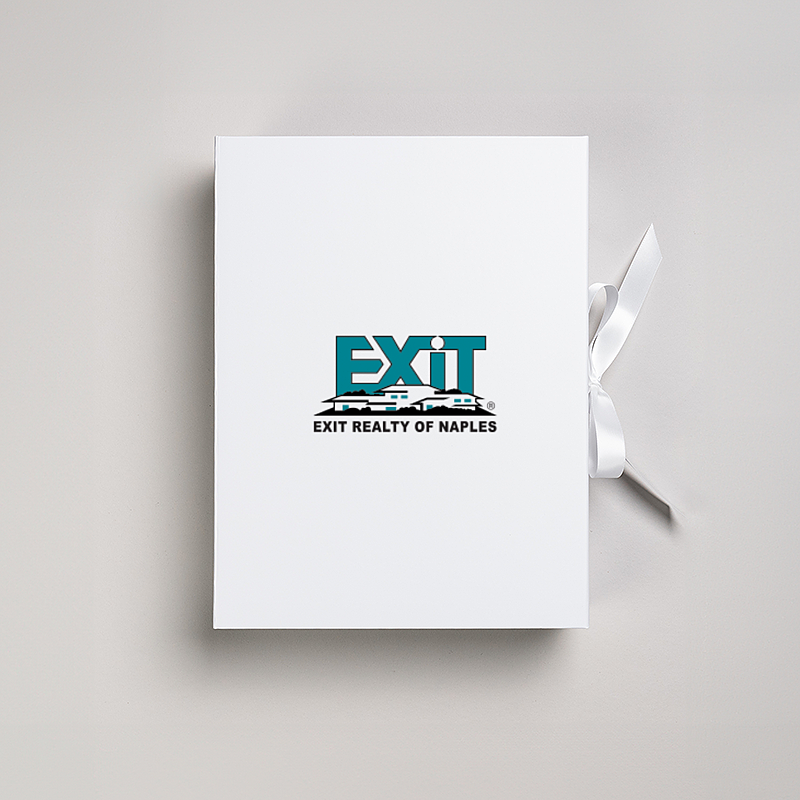 Picture of Magnetic Presentation Box with Ribbon - White