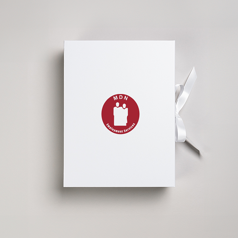 Picture of Magnetic Presentation Box with Ribbon - White