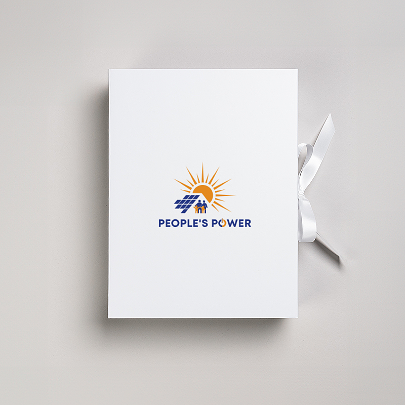Picture of Magnetic Presentation Box with Ribbon - White