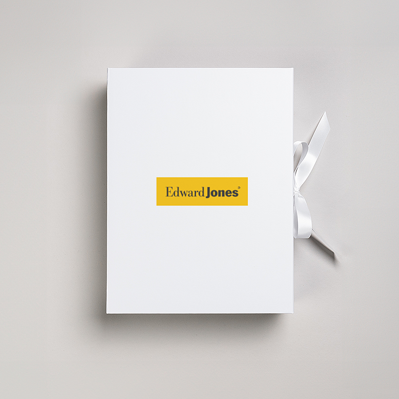 Picture of Magnetic Presentation Box with Ribbon - White
