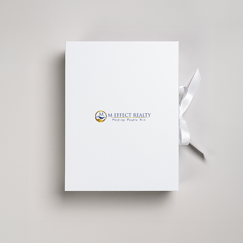 Picture of Magnetic Presentation Box with Ribbon - White