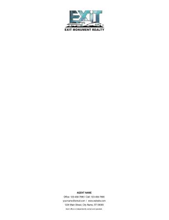 Picture of EXIT Realty Corp White 70lb Letterhead