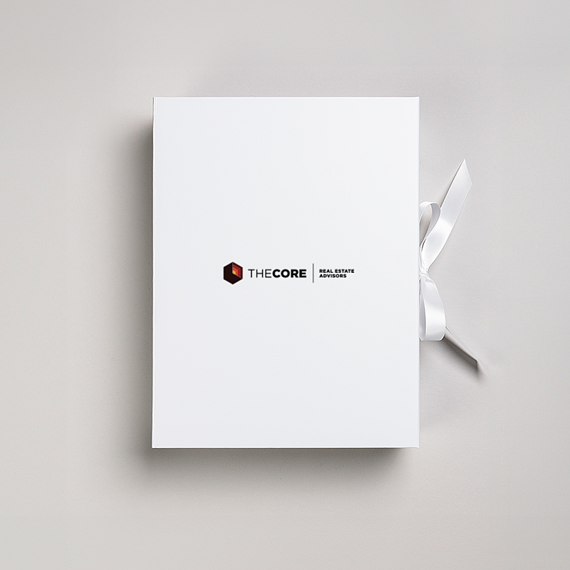Picture of Magnetic Presentation Box with Ribbon - White